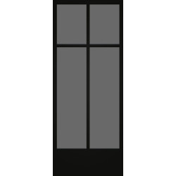 Porte vitrée Steel Look noir mat verre gris fumé 63 x 201