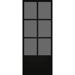 Porte vitrée Steel Look noir mat verre gris fumé 63 x 201
