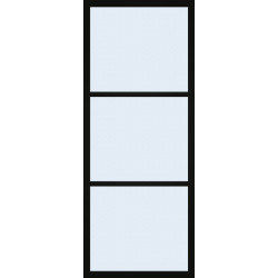 Porte vitrée Steel Look noir mat verre mat 83 x 201