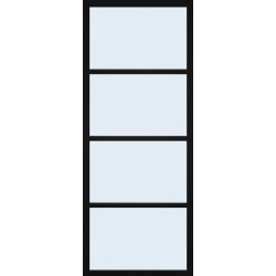 Porte vitrée Steel Look noir mat verre mat 83 x 201