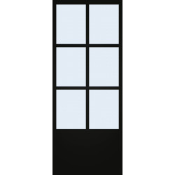 Porte vitrée Steel Look noir mat verre mat 78 x 201