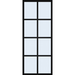 Porte vitrée Steel Look noir mat verre mat 73 x 201