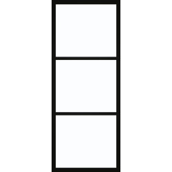 Porte vitrée Steel Look noir mat verre clair 83 x 201