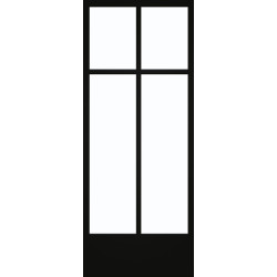 Porte vitrée Steel Look noir mat verre clair 78 x 201