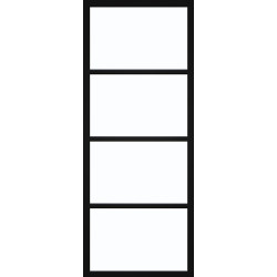 Porte vitrée Steel Look noir mat verre clair 73 x 201