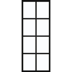 Porte vitrée Steel Look noir mat verre clair 73 x 201