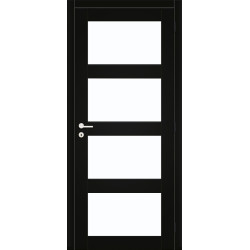 Porte vitrée Laminado noir mat verre clair 78 x 201