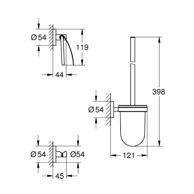 Set d'accessoires de toilette Start noir mat 3 pièces GROHE