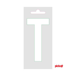 Lettre T adhésive blanche 9 cm PICKUP