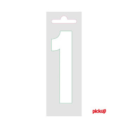 Chiffre 1 adhésif blanc 9 cm PICKUP