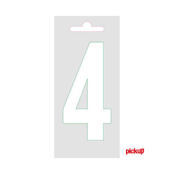Chiffre 4 adhésif blanc 9 cm PICKUP