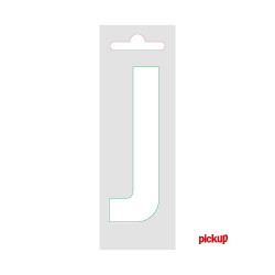 Lettre J adhésive blanche 9 cm PICKUP