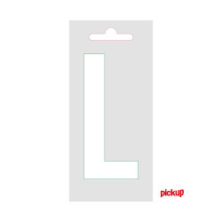 Lettre L adhésive blanche 9 cm PICKUP