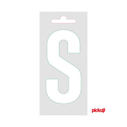 Lettre S adhésive blanche 9 cm PICKUP