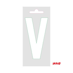 Lettre V adhésive blanche 9 cm PICKUP