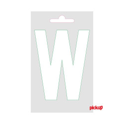 Lettre W adhésive blanche 9 cm PICKUP