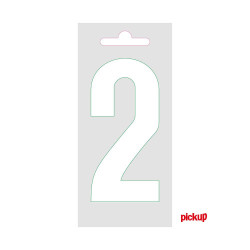 Chiffre 2 adhésif blanc 9 cm PICKUP