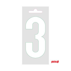 Chiffre 3 adhésif blanc 9 cm PICKUP