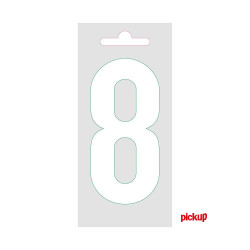 Chiffre 8 adhésif blanc 9 cm PICKUP