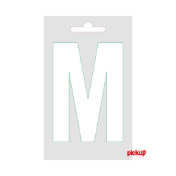 Lettre M adhésive blanche 9 cm PICKUP
