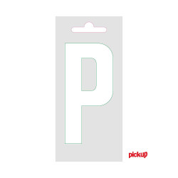 Lettre P adhésive blanche 9 cm PICKUP