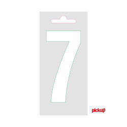 Chiffre 7 adhésif blanc 9 cm PICKUP