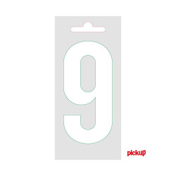 Chiffre 9 adhésif blanc 9 cm PICKUP