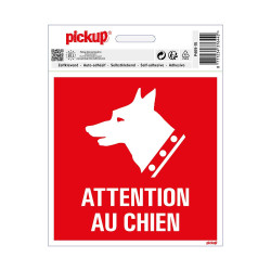 Pictogramme adhésif en vinyle attention au chien 15 x 15 cm PICKUP