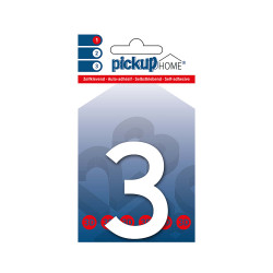 Chiffre 3 adhésif Rio blanc 6 cm PICKUP