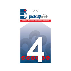 Chiffre 4 adhésif Rio blanc 6 cm PICKUP