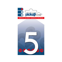 Chiffre 5 adhésif Rio blanc 6 cm PICKUP