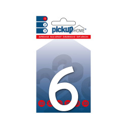 Chiffre 6 adhésif Rio blanc 6 cm PICKUP