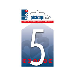 Chiffre 5 adhésif Oslo blanc 9 cm PICKUP
