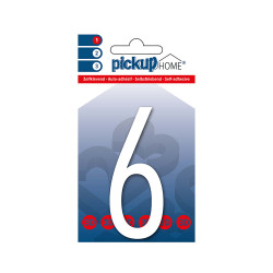 Chiffre 6 adhésif Oslo blanc 9 cm PICKUP