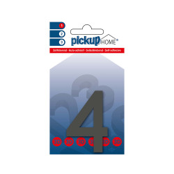 Chiffre 4 adhésif Rio gris 6 cm PICKUP