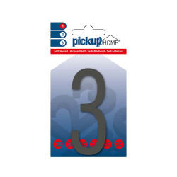 Chiffre 3 adhésif Oslo gris 9 cm PICKUP