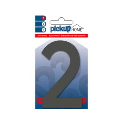 Chiffre 2 adhésif Rio gris 10 cm PICKUP