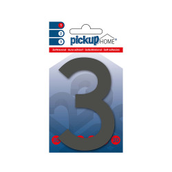 Chiffre 3 adhésif Rio gris 10 cm PICKUP