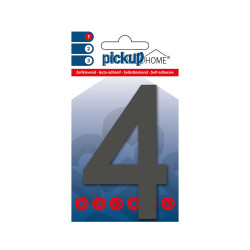 Chiffre 4 adhésif Rio gris 10 cm PICKUP
