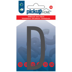 Lettre D adhésive Stockholm grise 9 cm PICKUP