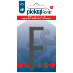 Lettre F adhésive Stockholm grise 9 cm PICKUP