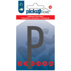 Lettre P adhésive Stockholm grise 9 cm PICKUP