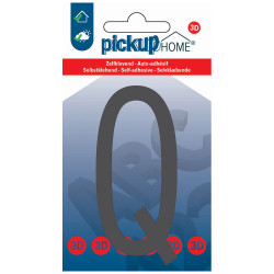 Lettre Q adhésive Stockholm grise 9 cm PICKUP
