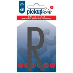 Lettre R adhésive Stockholm grise 9 cm PICKUP