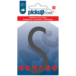Lettre S adhésive Stockholm grise 9 cm PICKUP