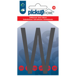 Lettre W adhésive Stockholm grise 9 cm PICKUP
