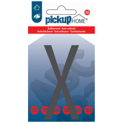 Lettre X adhésive Stockholm grise 9 cm PICKUP