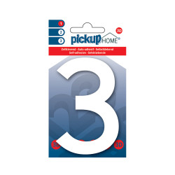 Chiffre 3 adhésif Rio blanc 10 cm PICKUP