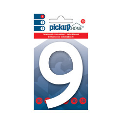 Chiffre 9 adhésif Rio blanc 10 cm PICKUP