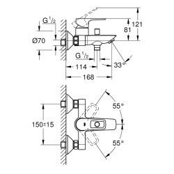 Mitigeur thermostatique bain et douche Start Loop noir GROHE